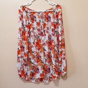 Erin Blair Sheer Floral Long Sleeve Top